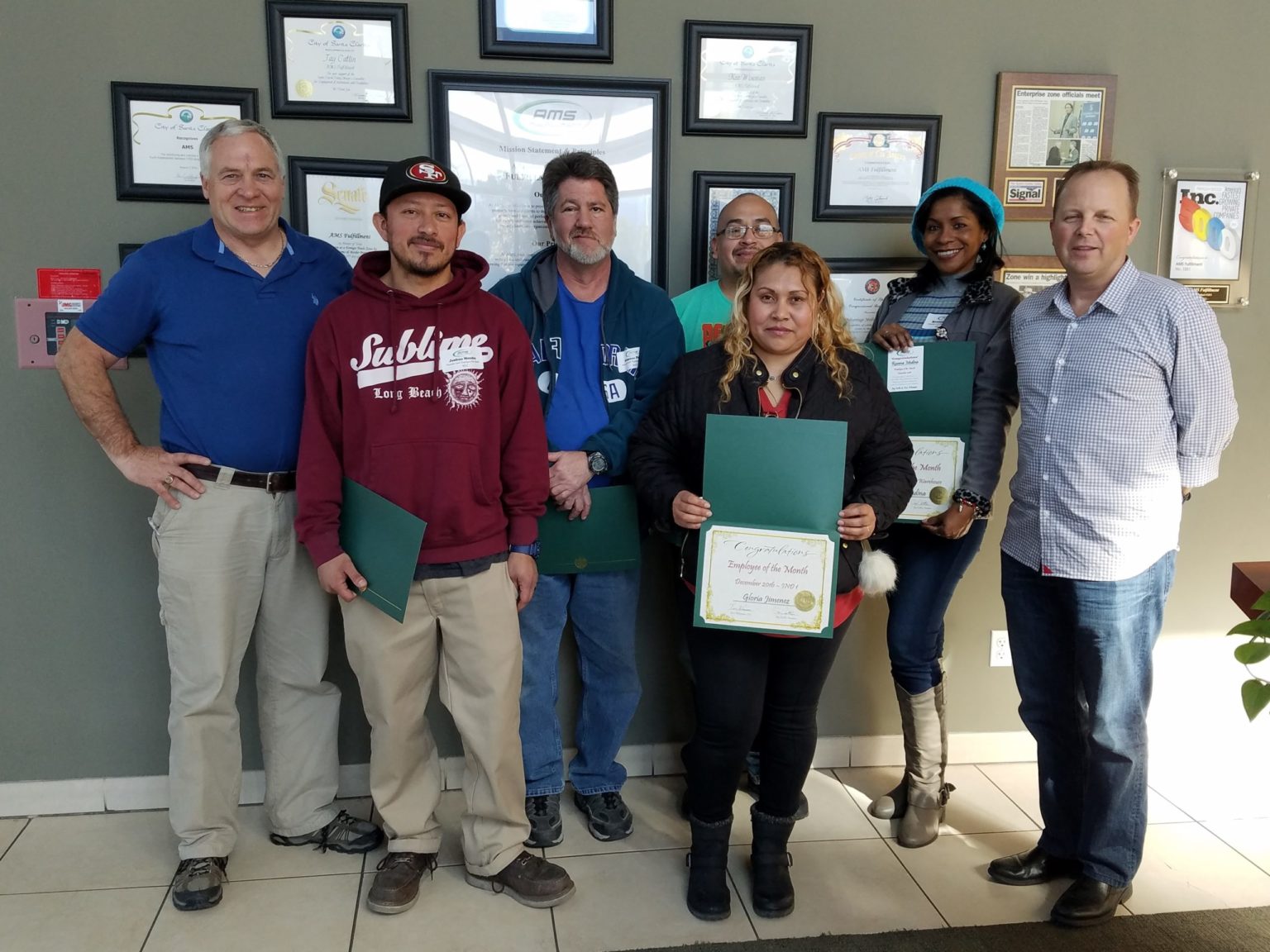 AMS Thanks December Employees of the Month | AMS Fulfillment