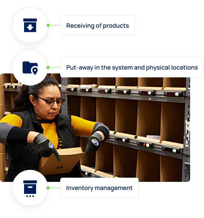 Employee picking and packing an order
