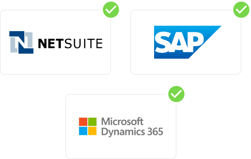 Netseuite, SAP, and Microsoft Dynamics 365 Logos