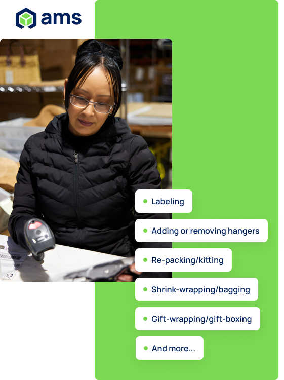 Employee scanning an item